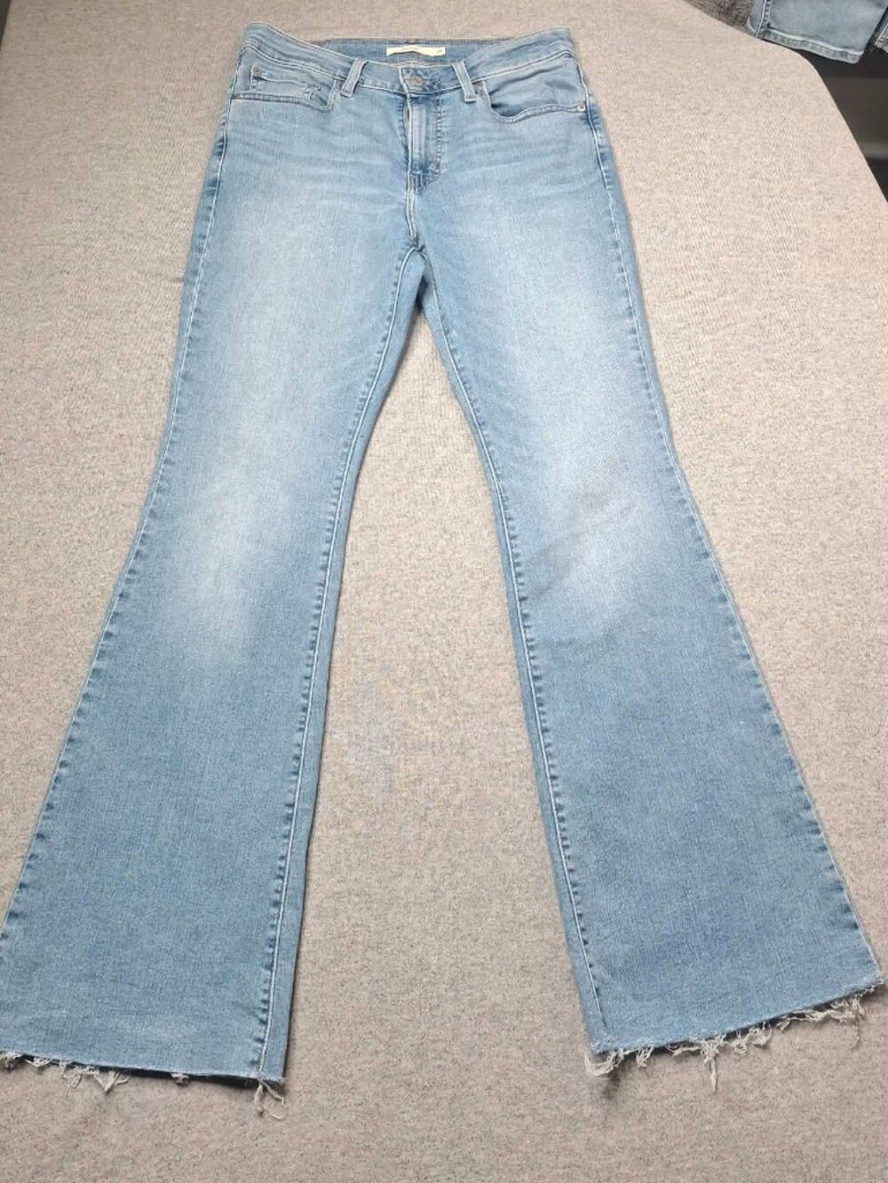 Levi Strauss 726 Flare Jeans Size 29 Light Wash Frayed Hem 70sInspired Western